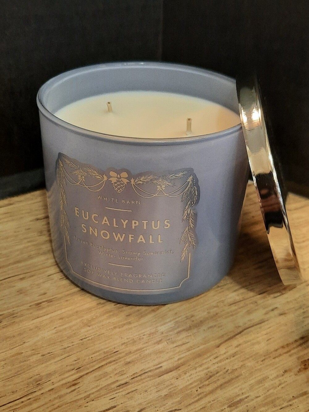"EUCALYPTUS SNOWFALL" Bath And Body Works 3 WICK